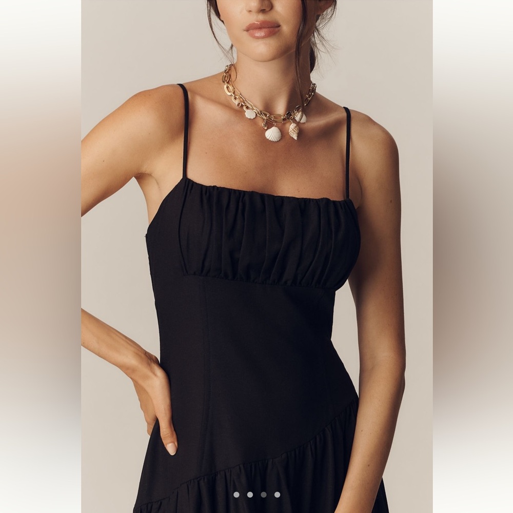 NWT LISA SAYS GAH DROP WAIST MIDI DRESS- BLACK - Picture 3 of 3